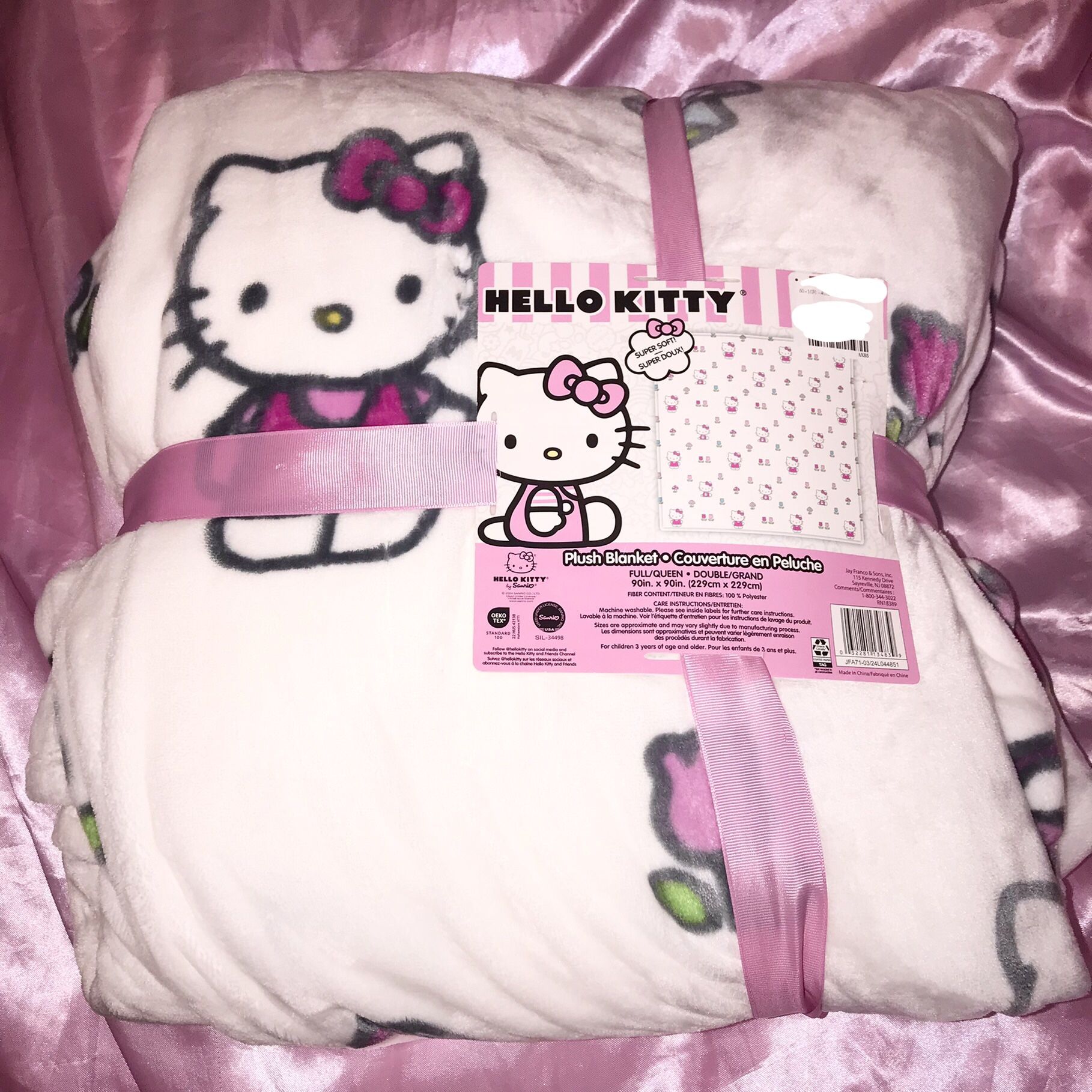 HELLO KITTY Plush FULL/QUEEN Blanket