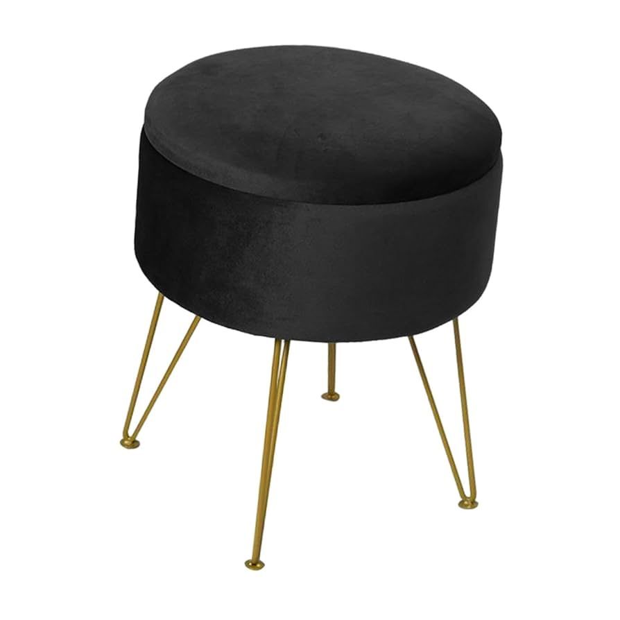 Makeup Vanity Stool Dressing Chair Soft Velvet Upholstered Chair Footstool D13”*H16”(address in description 