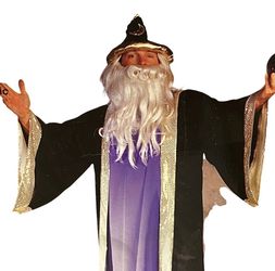 Deluxe Wizard Costume Adult Full Figure Purple Robe Tunic  Ne