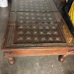 Indian Antique wooden door, coffee table