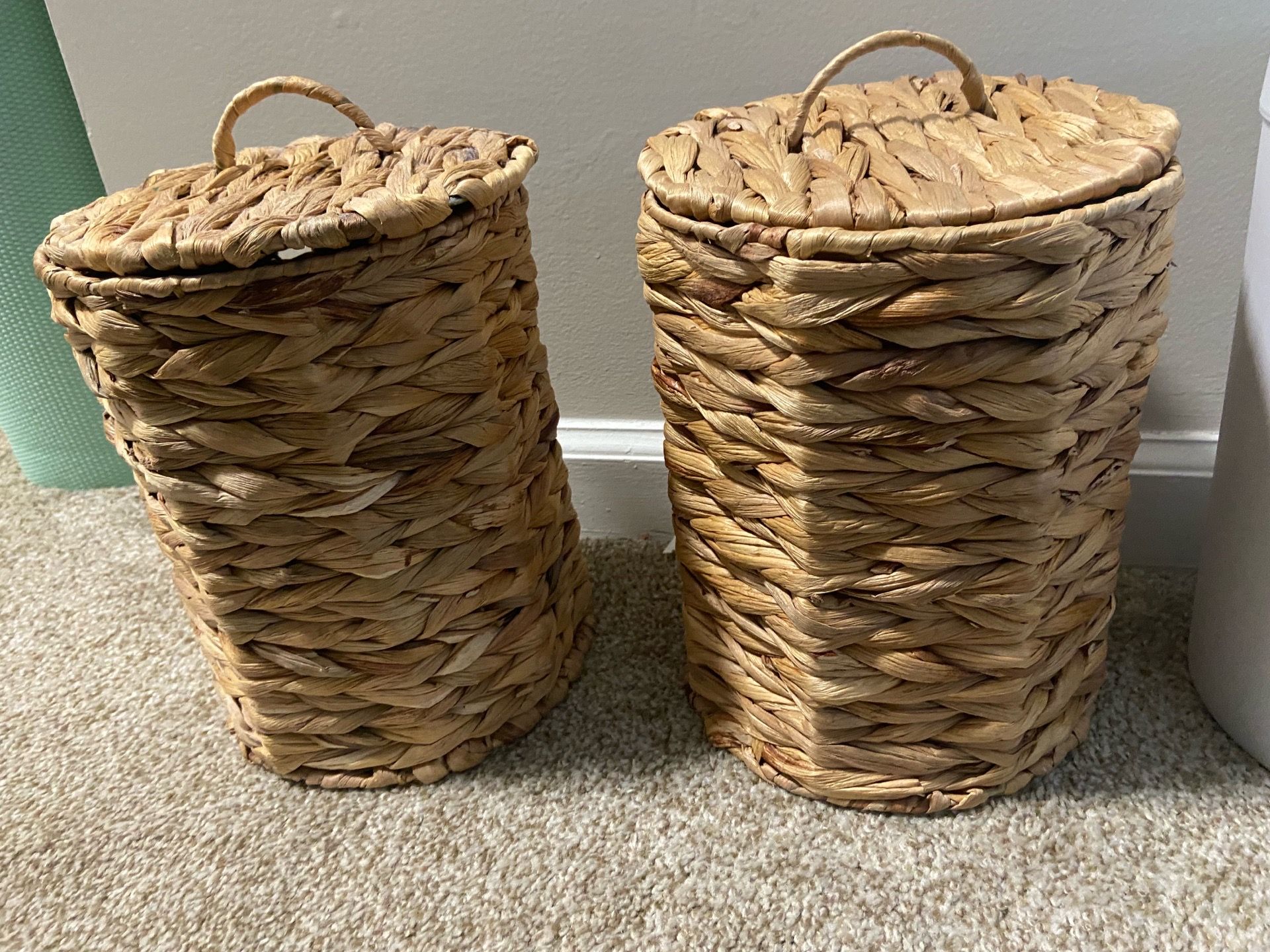 Woven Bathroom Trash Bin Set of 2