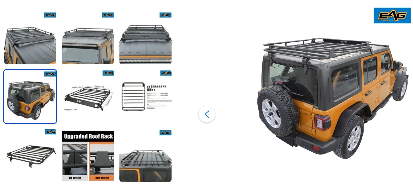 Jeep Roof Rack 18-22 Wrangler JL 4 Door