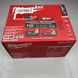 NEW Milwaukee 3692-22CT M18 18V Compact Brushless 2 Tool Drill/Driver Combo Kit