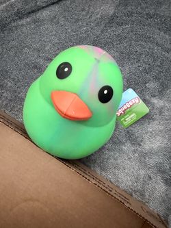 New Rainbow Sunny Days Viral TikTok Jumbo Squeeezy Multicolor Duck Squishy Toy