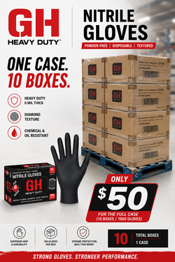 GH black gloves heavy duty