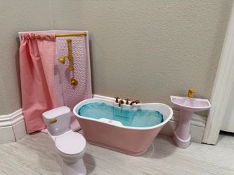 Our Generation Doll Shower, Bathtub, Sink and Toilet