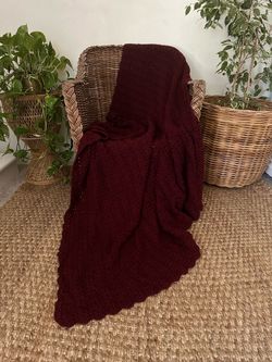 Vintage Knitted Throw Blanket
