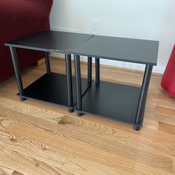 Two Black End Tables 