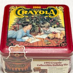 Vintage 1992 Crayola Collectible Crayons & Ornament  Holiday Tin SEALED