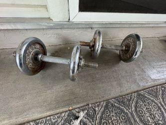 Dumbbells - 4 5 lb plates & 2 3 lb plates