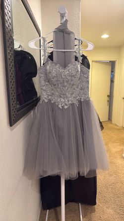 Light grey/silver HOCO or XV dama dress
