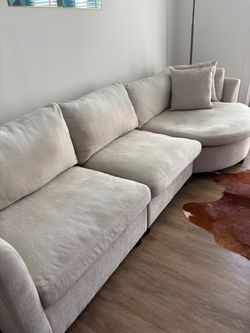 Upholstered sectional curved modern sofa