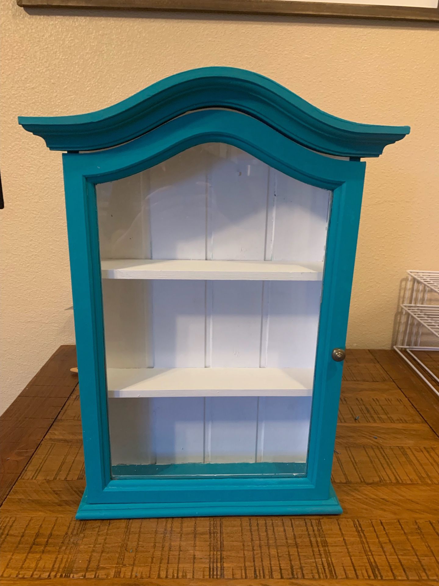 Coastal Hanging Curio Cabinet / Nick Nack Shelf