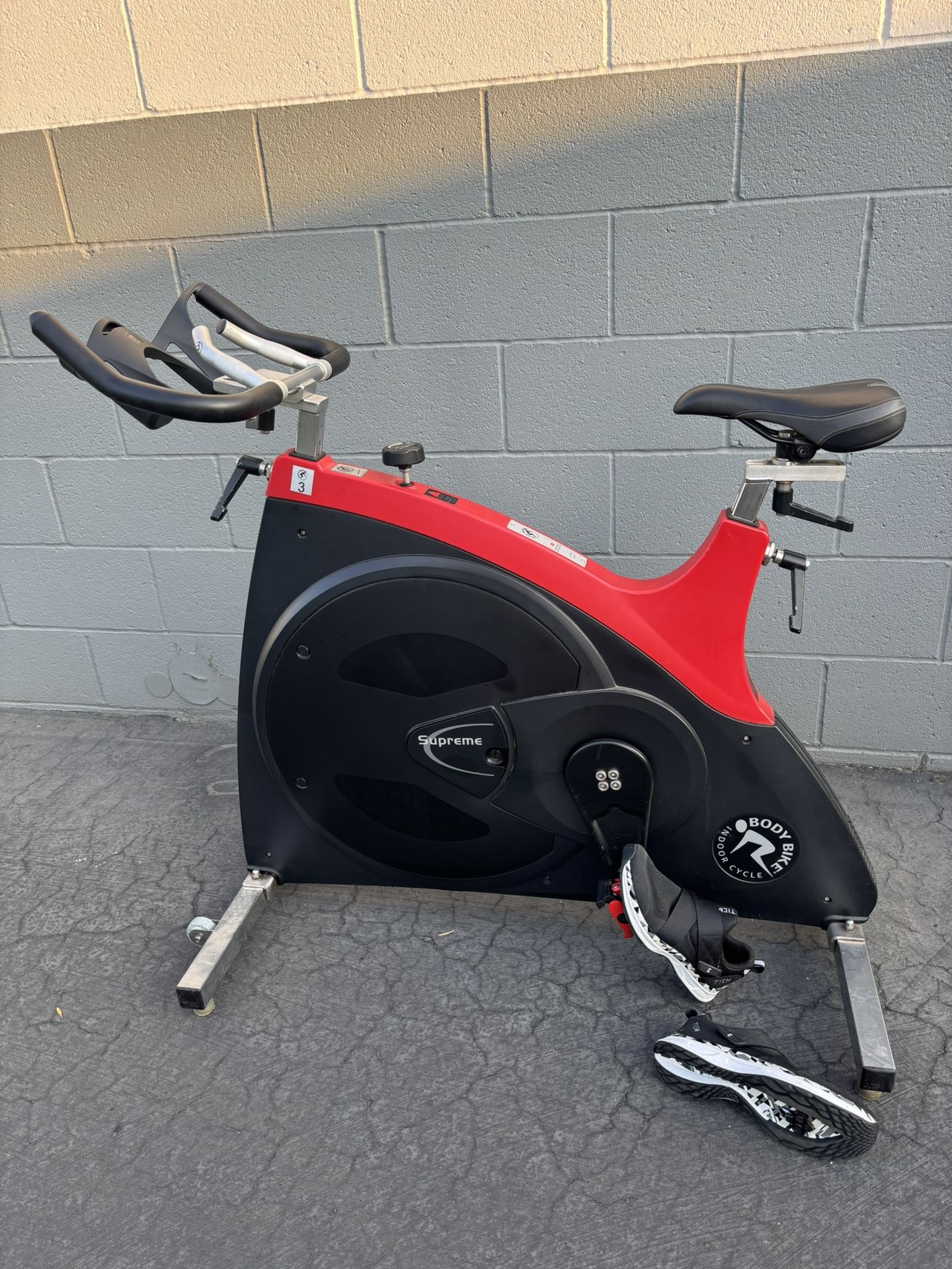 Body Bike Supreme Spin Exercise Bike With Shoes Included