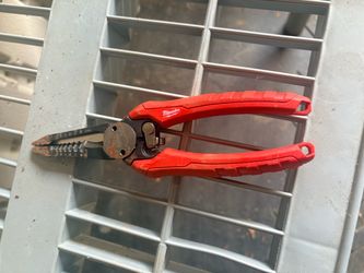 Wire Stripper: 18 AWG to 8 AWG, 7 3/4 in Overall Lg, Rounded Edge Blade, Screw Shear, Steel