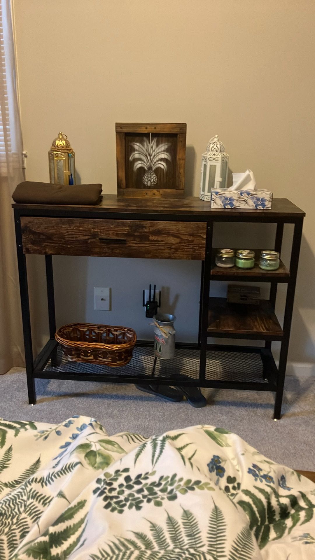 Tribesigns Console Table with Drawers, Rustic Sofa Table Industrial Entry Table with 3-Tier Storage
