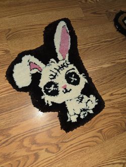 Handmade Bunny Latch Hook Rug