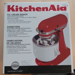 Never Opened - KitchenAid Ice Cream Maker, Stand Mixer Attachment