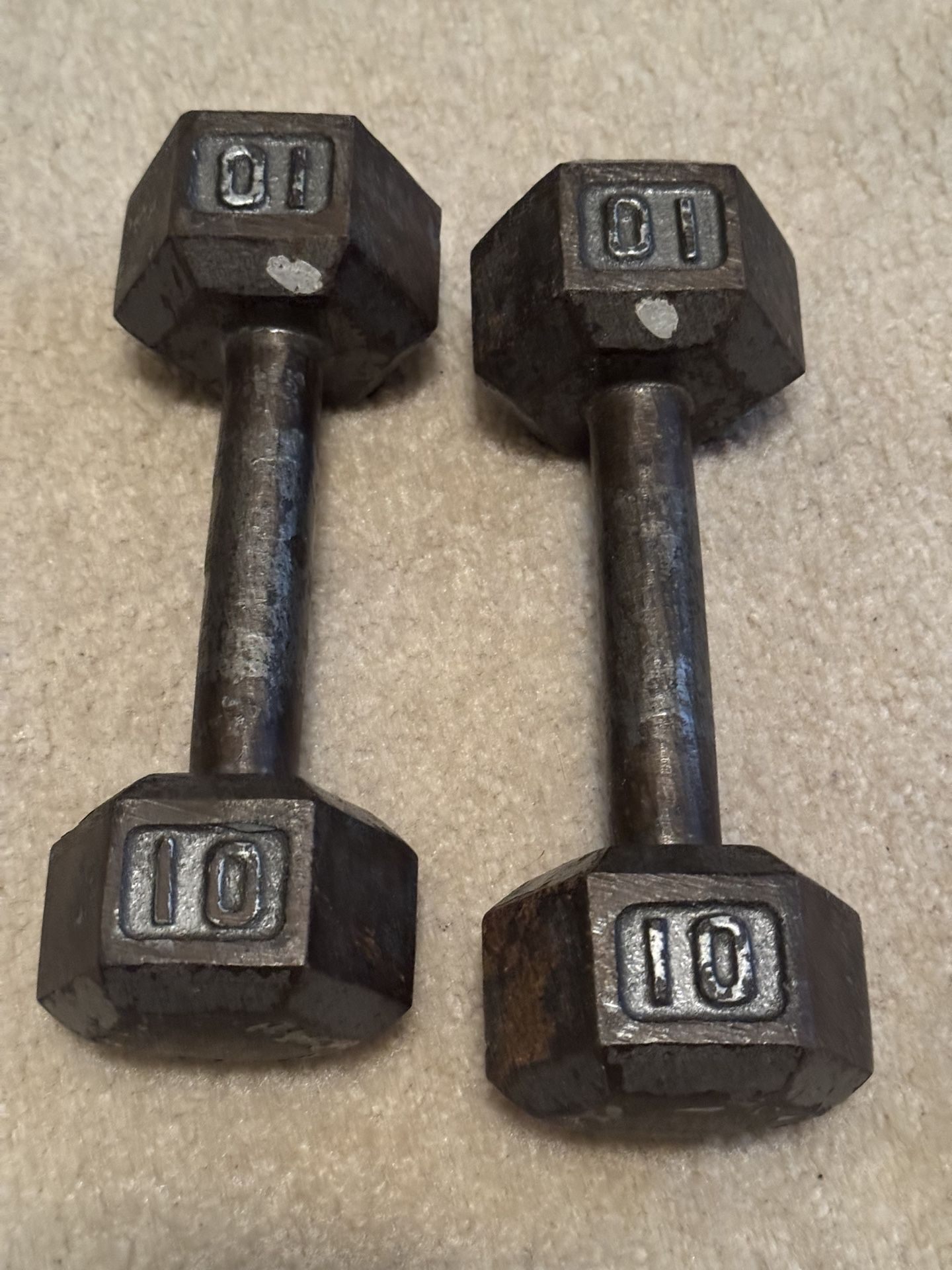 2. 10 pound dumbbells.