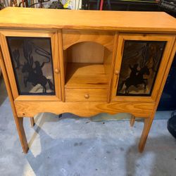 Rustic pine cabinet or buffet with western accent