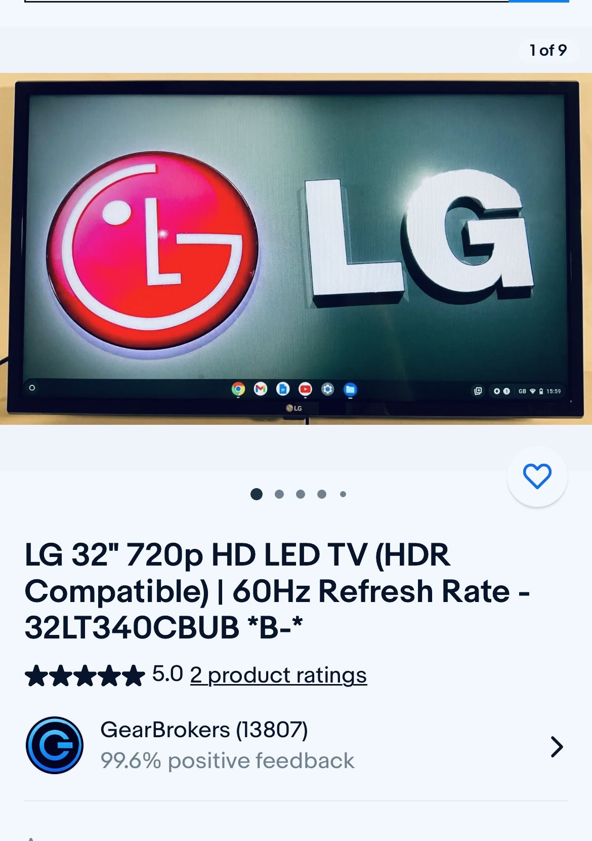 LG 32 Inch Flat Screen tv -like New