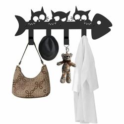 Mount Coat Rack  with 4 Durable Hooks