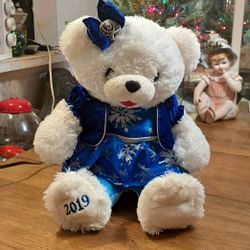 2019 Dan Dee " Snowflake Teddy " Christmas Girl Teddy Bear Blue & White Large 20"