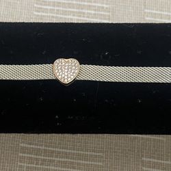 Pandora Reflections Bracelet with Heart Charm 7 Inches 