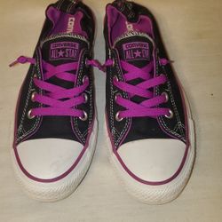 Converse All-Star Low Elastic Ankle Black Purple Women Size 9
