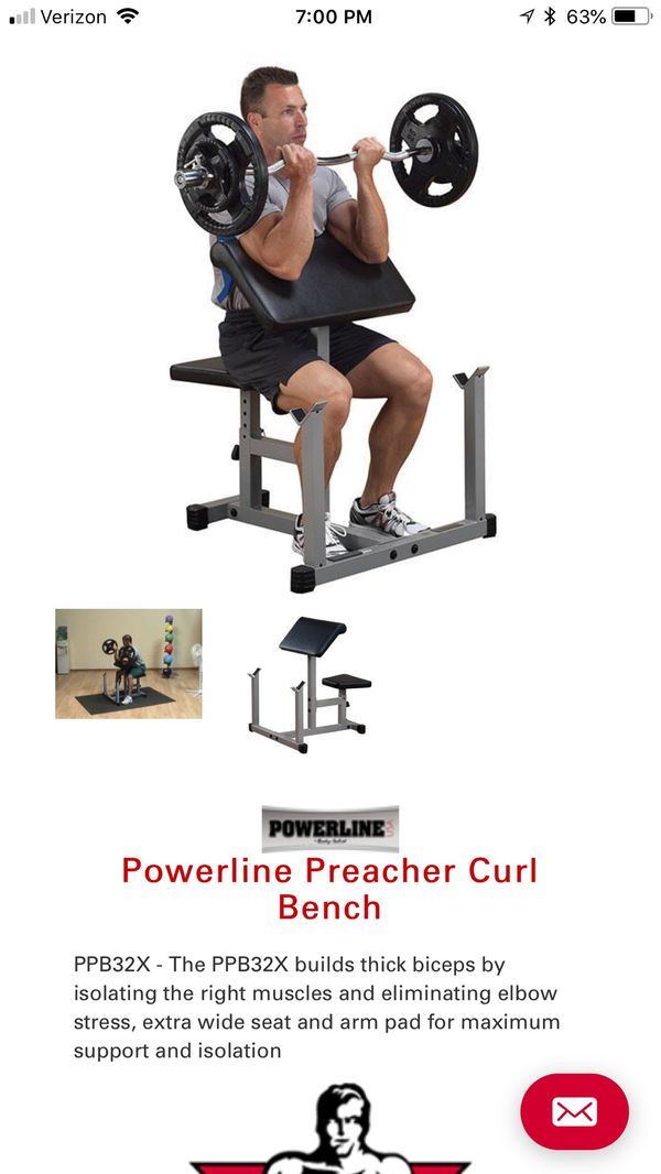 Powerline Ppb32x Preacher Curl Weight Bench For Sale In San Marcos
