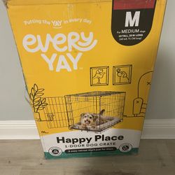 EveryYay Happy Place 1-Door Dog Crate (Medium) 