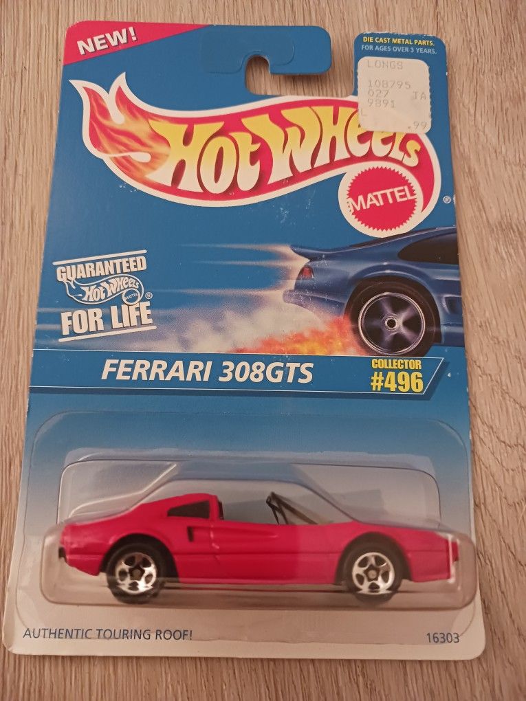 HW 16303a Hot Wheels "Red Ferrari 308 GTS" w/Black Base & sp5 #496 Magnium P.I!!