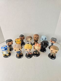 Lot Of 13 Funko Pop! Vinyl Star Wars Bobble Heads Darth Vader Princess Leia Luke