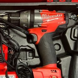 Milwaukee  M18 Fuel Hammer drill 2603-22 With 2 M18 3.0 Batteries and Charger In Case 