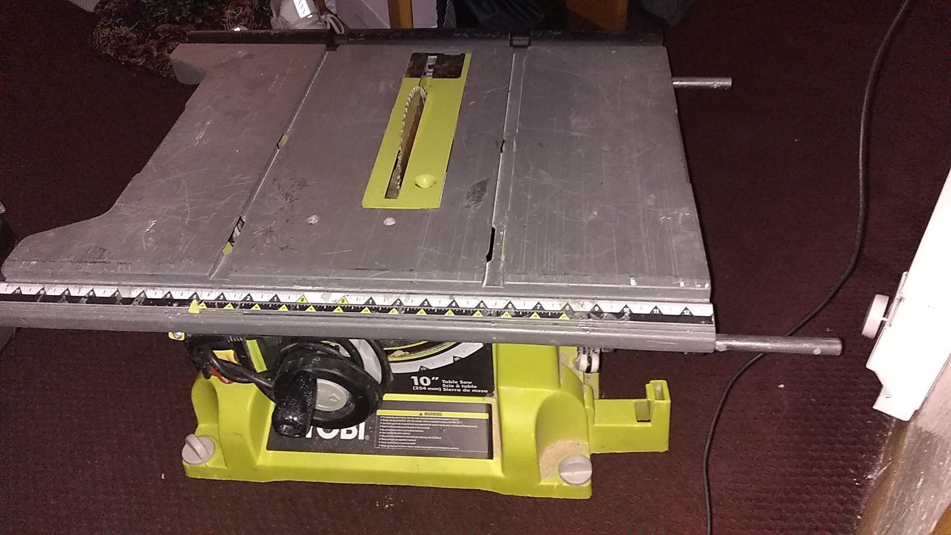 Ryobi 10 inch table saw,15 amp, great condition