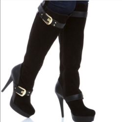 ShoeDazzle Lourdes black boots size 10