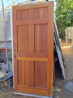 Exterior 6 panel solid wood door 36x80