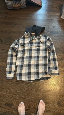 Men’s American Eagle Hooded Flannel Size M NEW