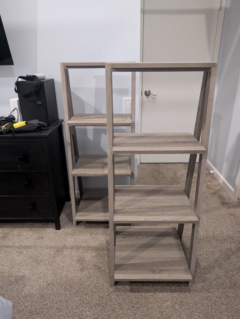TWO 4 Tier Ladder Bookshelf