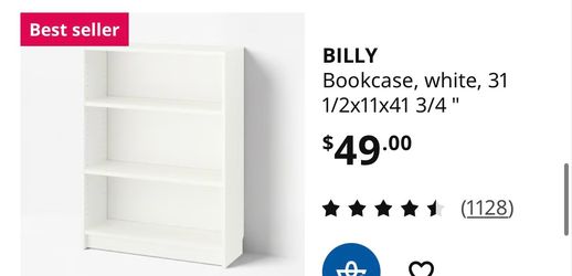 IKEA BILLY White Bookcase – $35