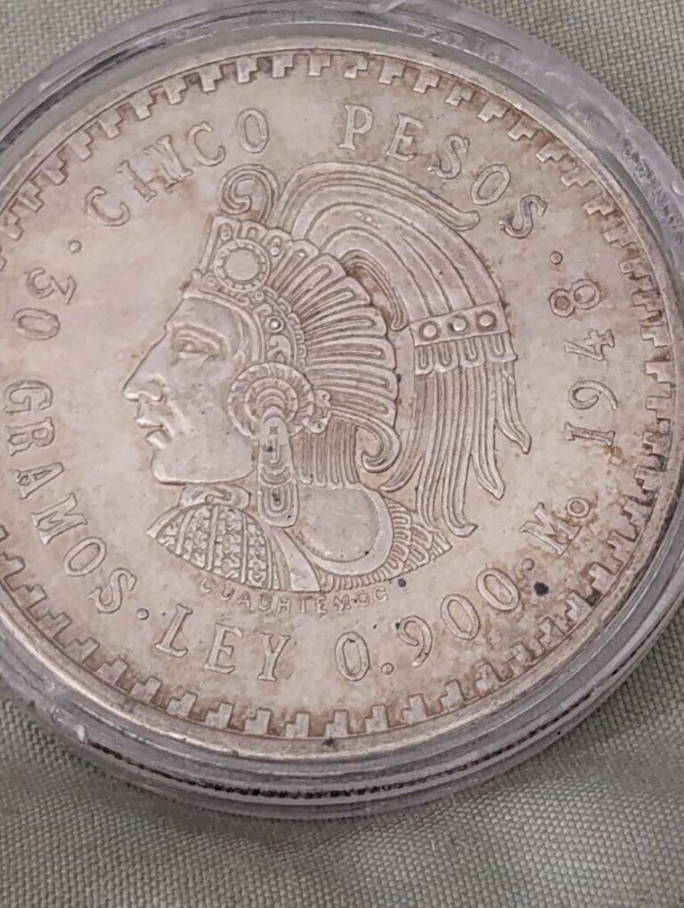 5 Pesos 1948 Mexican Silver Coin