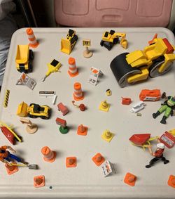 Construction workers play set