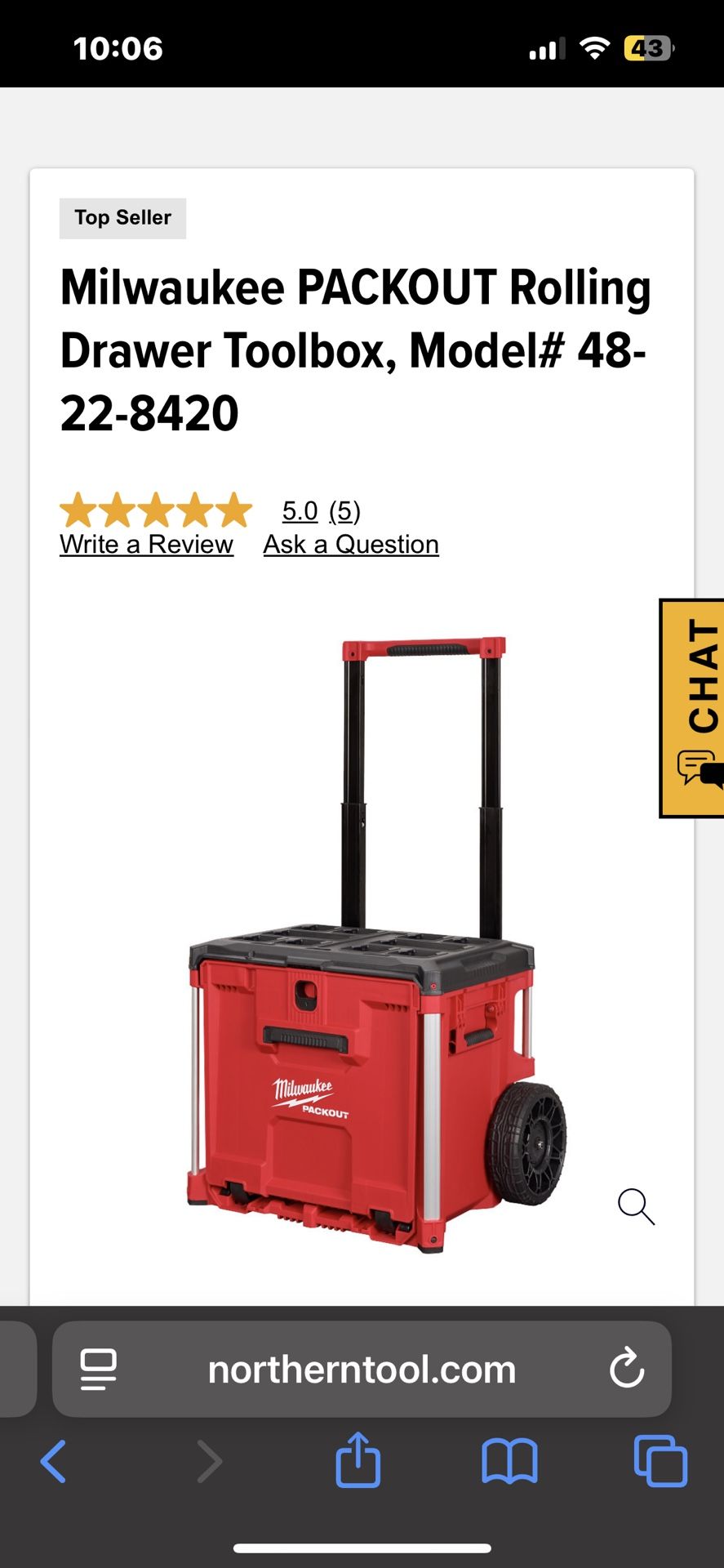 Milwaukee Rolling  Packout Drawer New