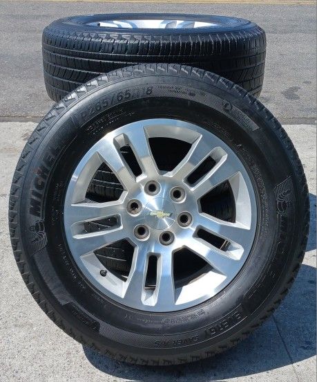 18" Chevy Silverado GMC Sierra Factory Stock OEM Wheels & Tires Tahoe Suburban Escalade Yukon Ram Tundra Titan Rims Rines Llantas.. Setof4