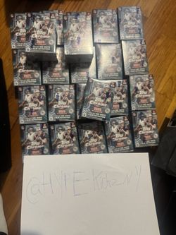 2025 Topps Chrome NFL Football Blaster Value Box Sealed boxes in hand