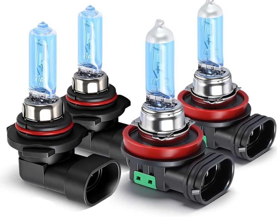 Fits for TOYOTA CAMRY (2007-2018) Halogen Headlight Bulbs, 9005/HB3 + H11 High Beam/Low Beam Combo, 5500K White Light Car Replacement Headlight Blubs,