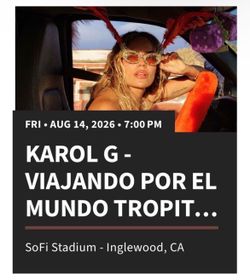 Karol  G   Three tickets for sale