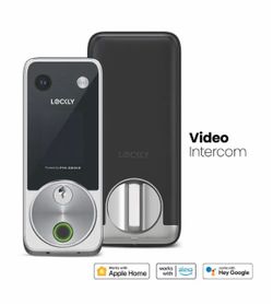 Lockly Vision 2K Video Zeno Satin Nickel Deadbolt Wifi Doorbell Smart Lock,Home Key,Night Vision,Fingerprint, Siri/Alexa/Google
