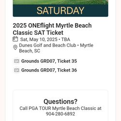 2 Tickets --2025 Oneflight Myrtle BEACH Classic -Tyler HUBBARD PERFORMING 