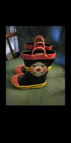 New Toddler Fireman Rain Boots